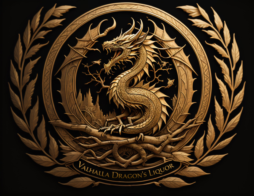 Valhalla Dragon's Liquor golden dragon emblem